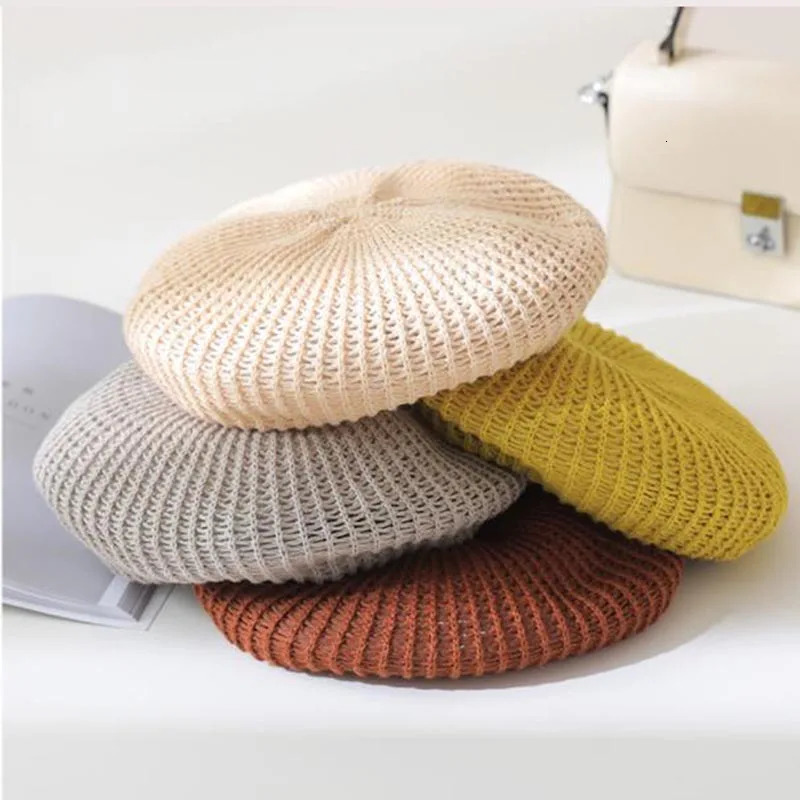 MAXSITI U Summer Breathable Cotton Linen Hollow Out Berets Caps For Women Girl Temperament Painter Hat Adjustable Accessories 250320