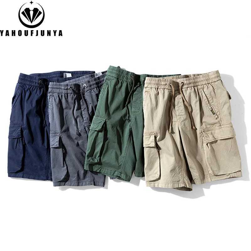 2025 New Mens Summer Casual Pull up Cargo Shorts Mens Button Cotton Soft Fashion Shorts Mens Top W250319