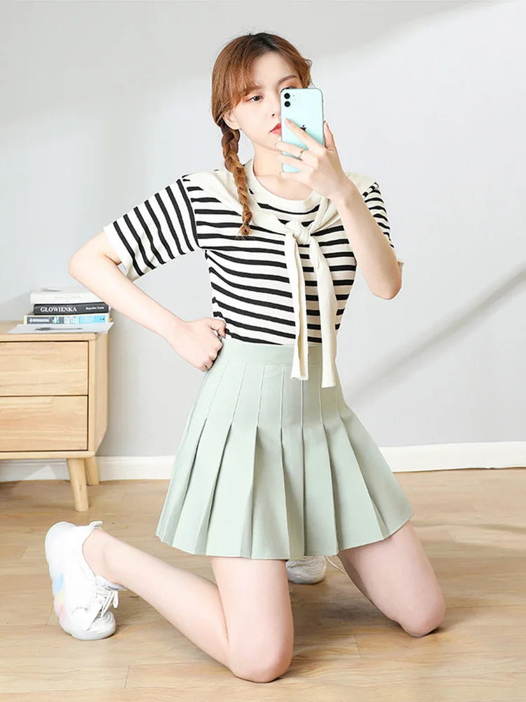 Brown Skirt Ladies Summer Clothes Womens High Waist Harajuku Korean Style Black Mini Pleated Skirt For School Girl Uniform 250320