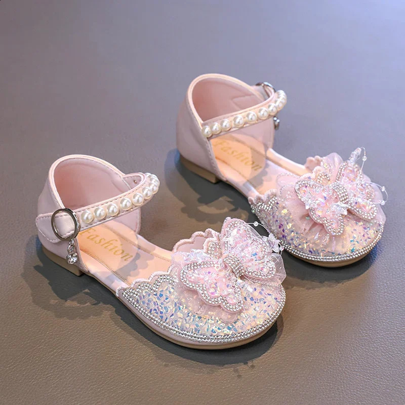 Summer Roman Sandals Fashion Butterfly sequins Beads Comfortable Daily Children Cute Casual Flat Shoes Zapatos Mujer 250304