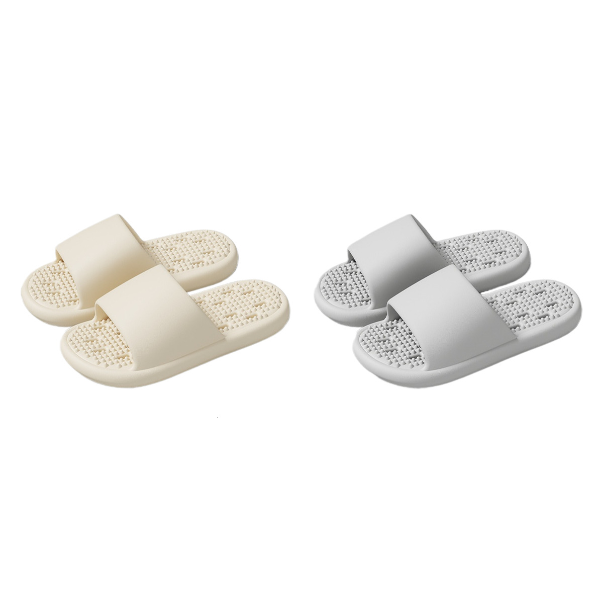 Buy get 1 free bathroom shower women, summer indoor home soft sole massage couples, leaking slippers for men