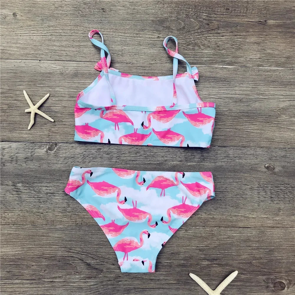 Girl bikini cute flamingo print twopiece beachwear childrens split swimsuit baby 250319