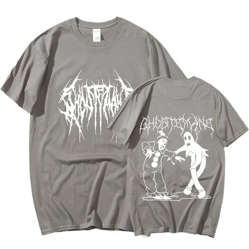 Ghostemane doublesided printed Tshirt mens 100 pure cotton fashionable hiphop metal gothic rock oversized loose streetwear 250320