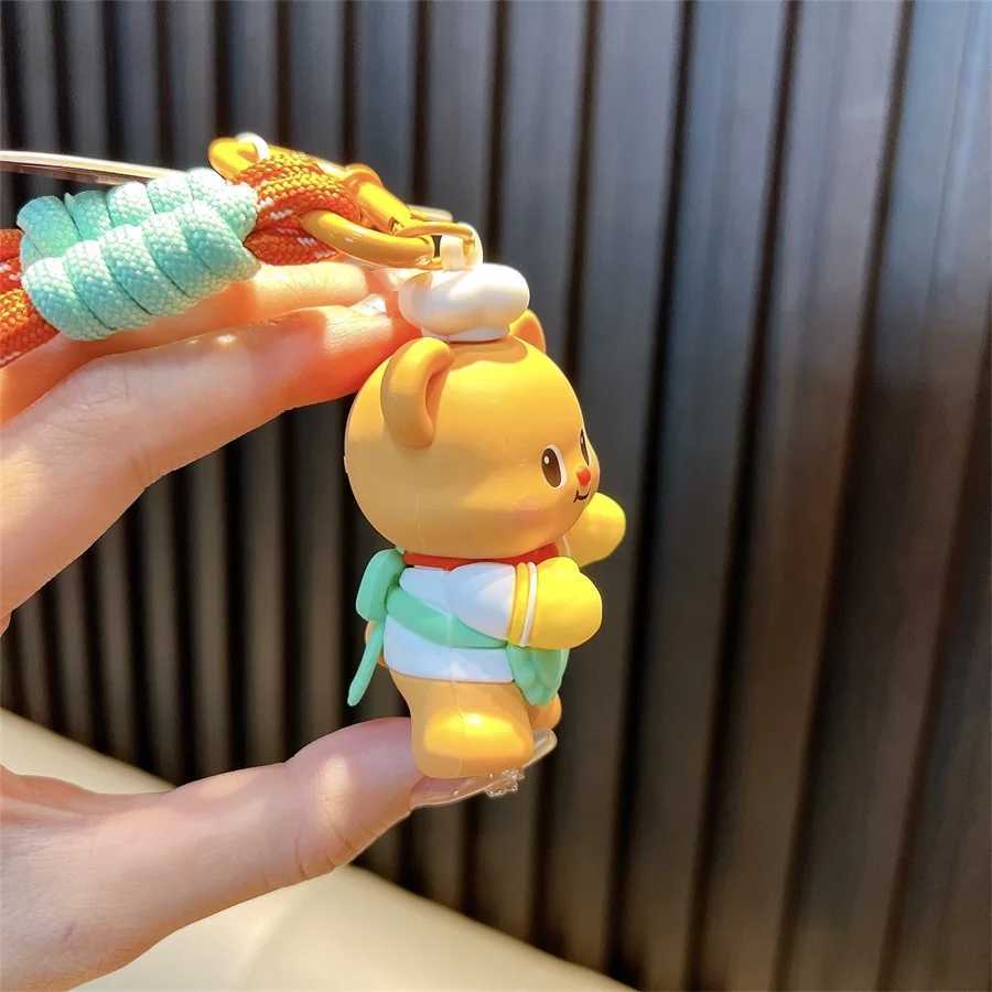 Cartoon Butter Bear Keychain Pendant Cute Fashion Doll Creative Car Keychain Ring Luggage Accessories Gift for ChildrenXJ250319