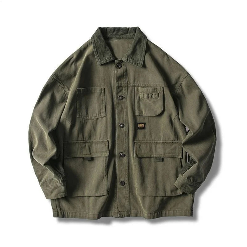 Army Green Goods Denim Jacket Womens Spring Clothing Harajuku Jeans Jacket Fashion Military Casual Work Clothes Japanese Street Clothing 250317