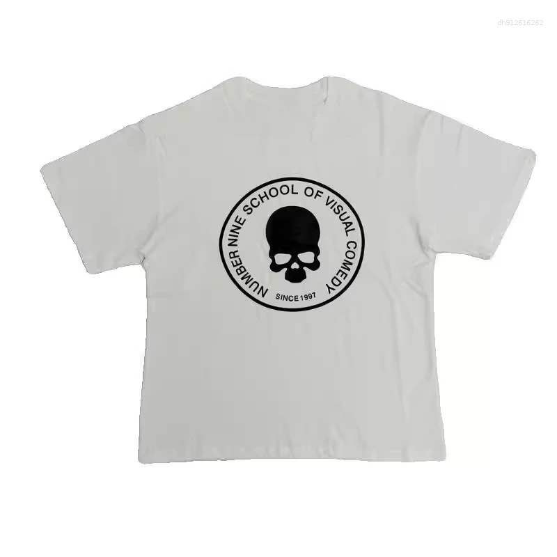 Men's T Shirts 2025 Number Nine 04S Skull Print Printed Short Sleeve T-shirt Men And Women Dark European American Top High Quality