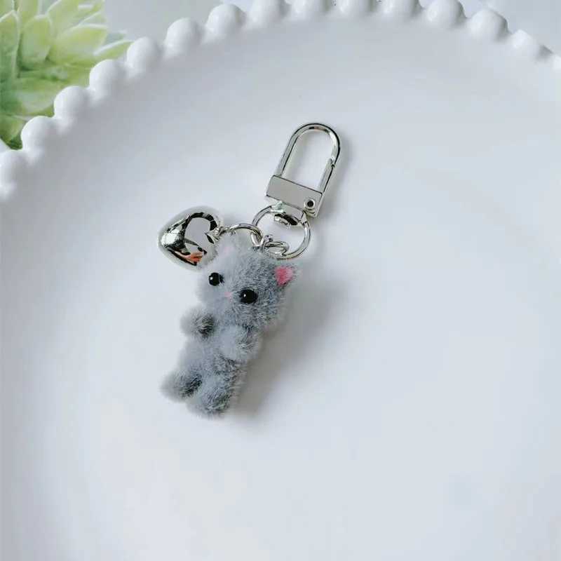 ZAKOL Cute Plush Cat Keychain 3D Love Phone Pendant Earphones Charm Packaging Decoration Car Key Ring Jewelry GiftXJ250319