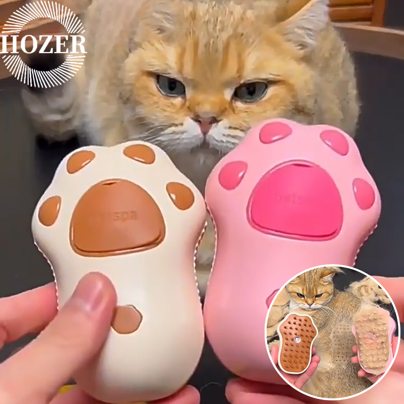 Cat Steamy Brush Dog Massage Comb Built-in Electric Water Spray Soft Silicone Pet Hair Removal Grooming Brush Cat Accessories