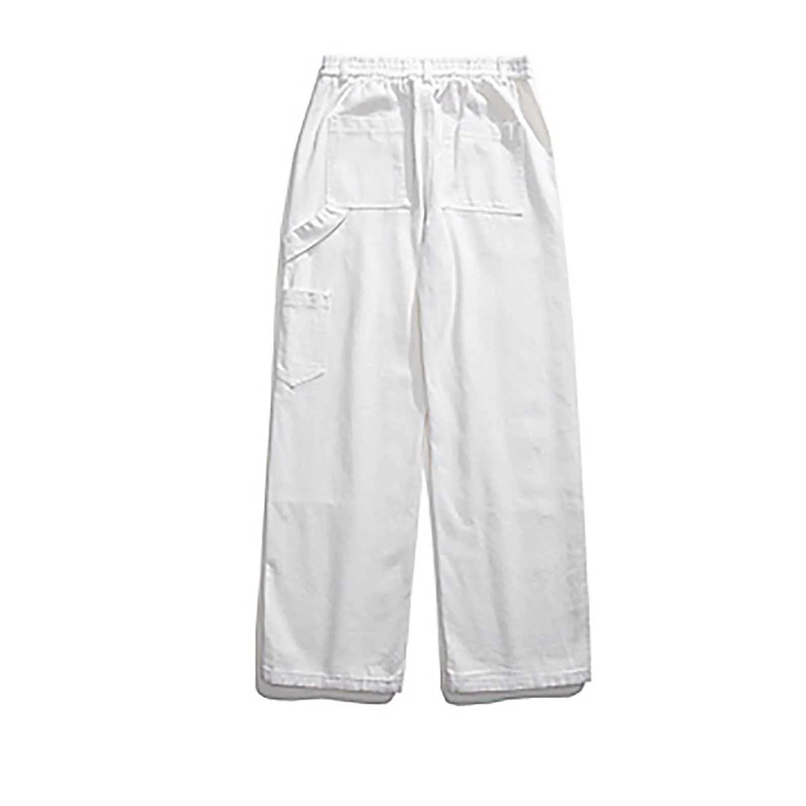 Korean popular clothing mens Gothic style oversized Y2k bagged jeans Japanese denim flange jeans straight wide pantsT250319