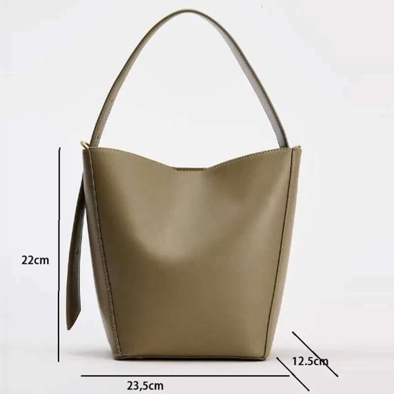 Fashion Retro Bucket High Quality PU Leather Tote Women Handbag Casual Shoulder Bag Shopping Crossbody Female Purse