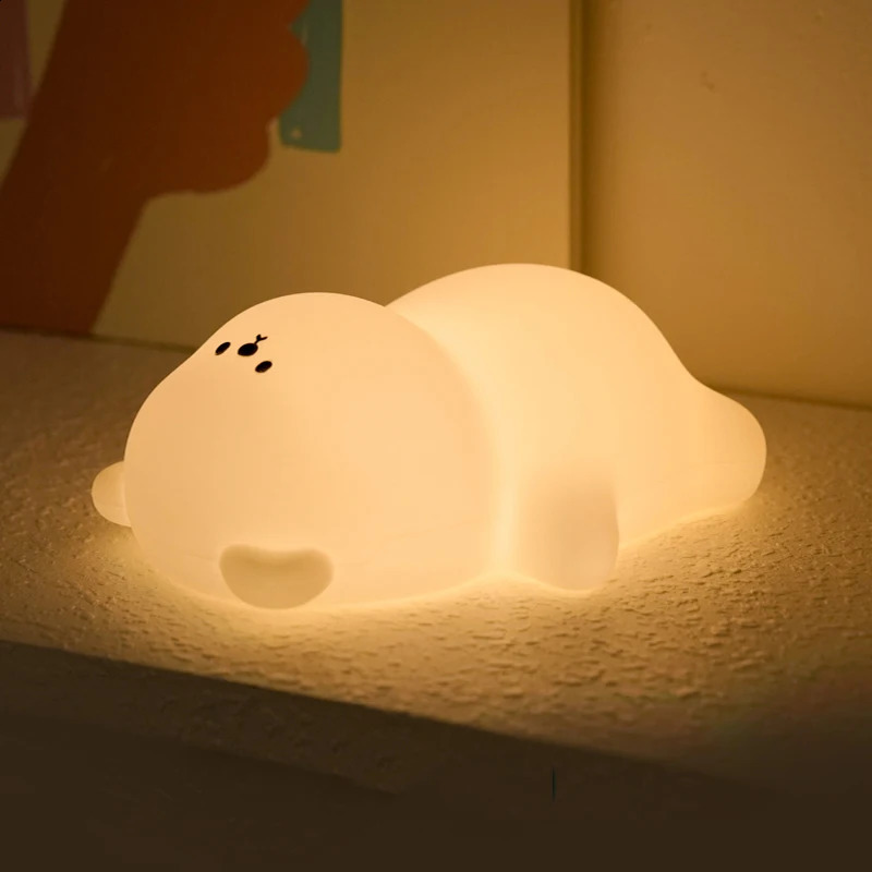 Cute Silicone Night Lamp Lying Flat Bear Desktop Decorative Light Indoor Creative Atmosphere Lamp Baby Night Lamp Children Gift 250319