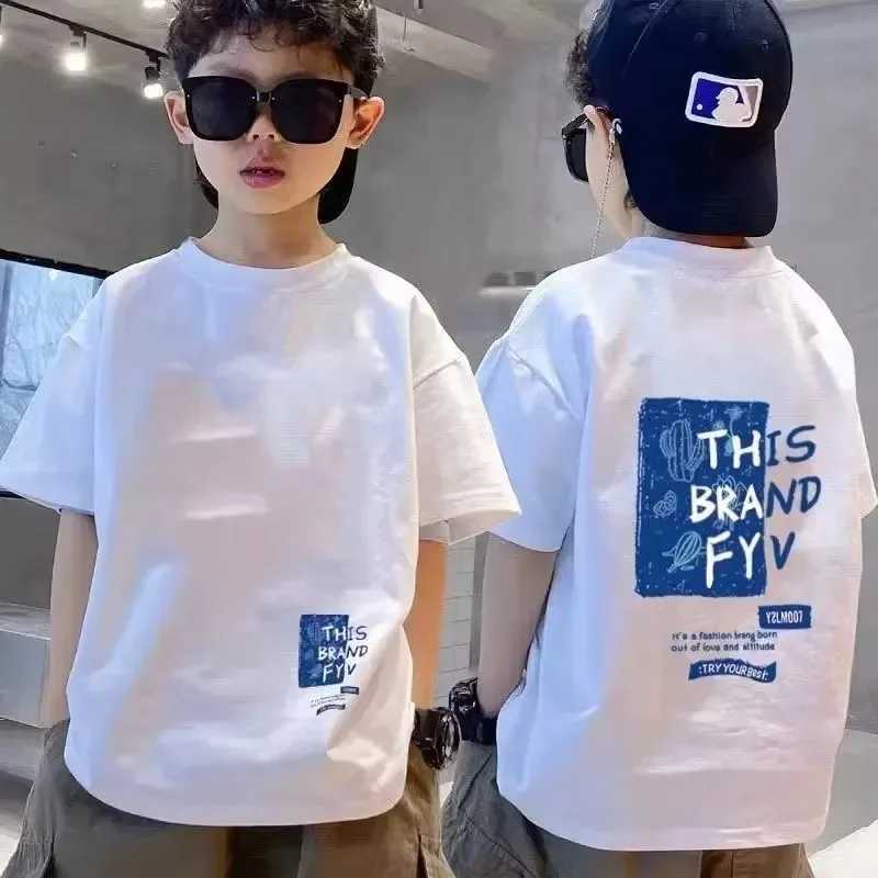 Summer childrens clothing printed T-shirt short sleeved top boys cotton T-shirt O-neck cool childrens fashion shirt free deliveryT250320