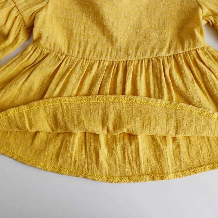 Flaer sleeves spring/summer baby girl shirt top casual cotton childrens T-shirtT250320