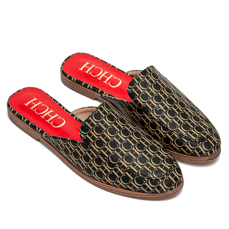 CHCH Classic Trendy Home With Letter Printing Fashion Slippers Outdoor Lightweight Women's Shoes