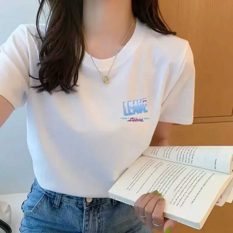 Summer White T-shirt Female Short-sleeved Student Ulzzang Versatile Loose Half-sleeve T-shirt Harajuku BF Top TrendT250320