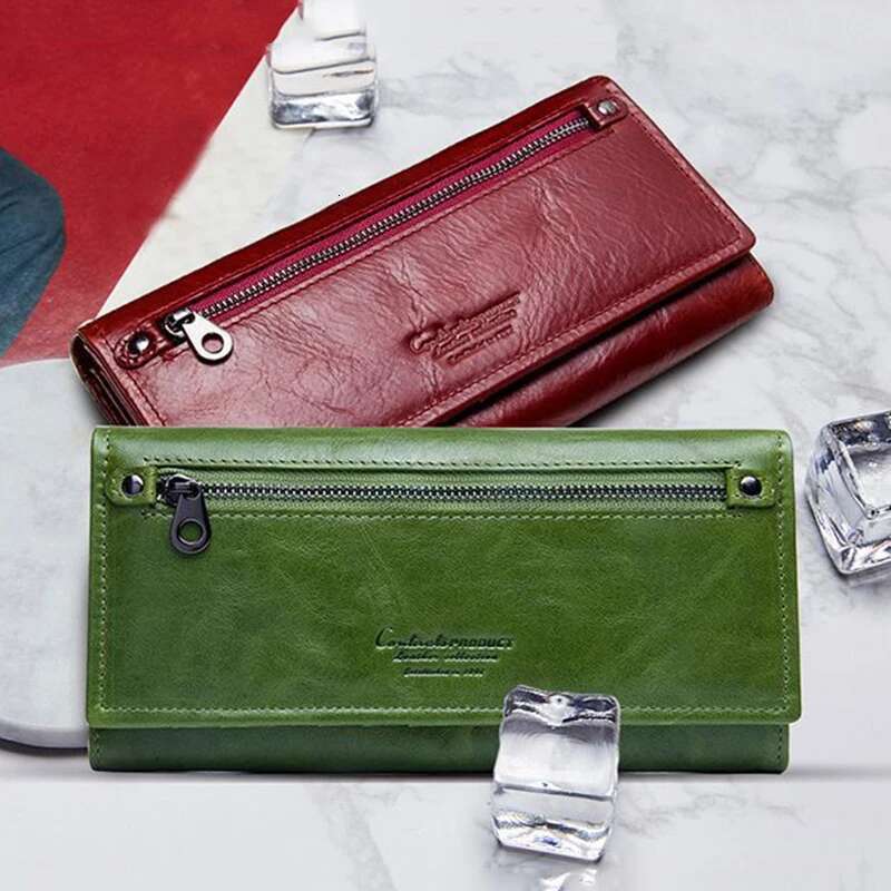 Unisex Man Genuine Leather Women Long Purse Female Clutches Money Wallets Brand Design Handbag For Cell Phone Card Holder Wallet
