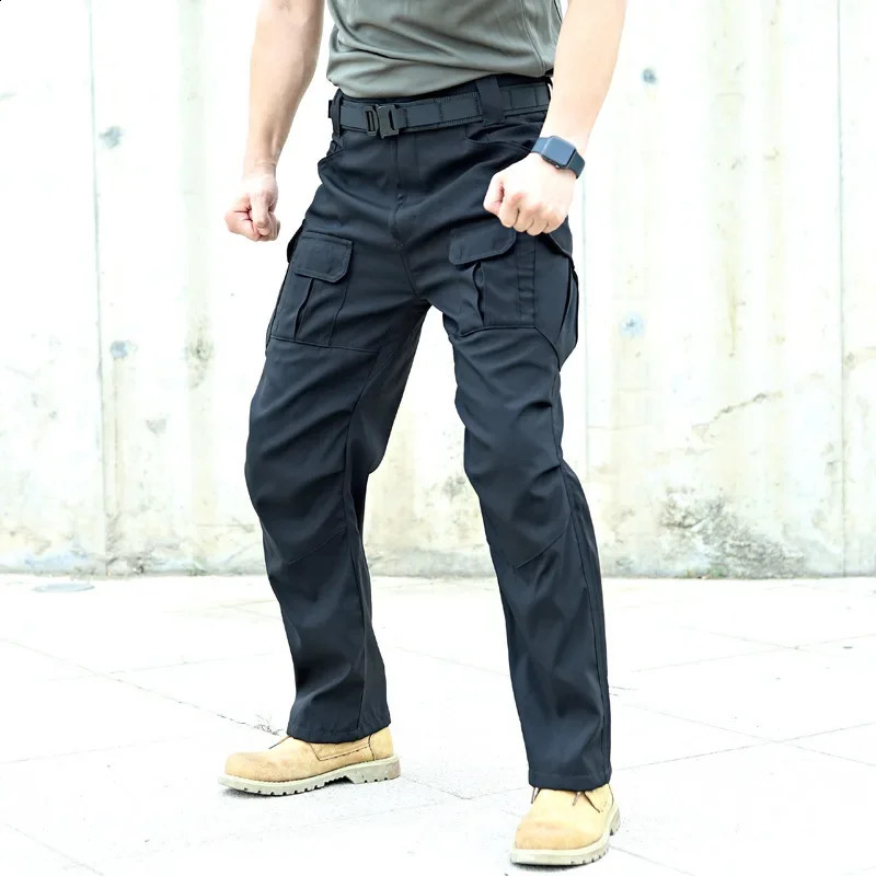 Casual mens long pants with multiple pockets tactical cargo durable combat hiking and jogging Trouser 250319