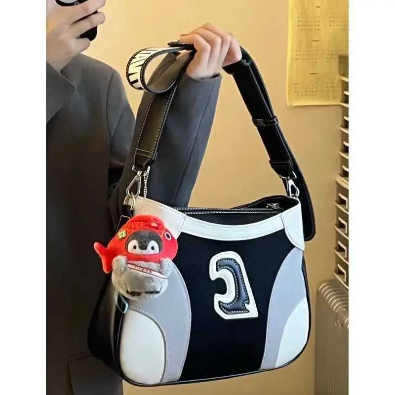 JIAERDI Sport Letter Y2k Bag Purse Women Harajuku Aesthetic Casual Messenger Bag Handbag Ladies Moto Biker Black Shoulder Bags Y250319