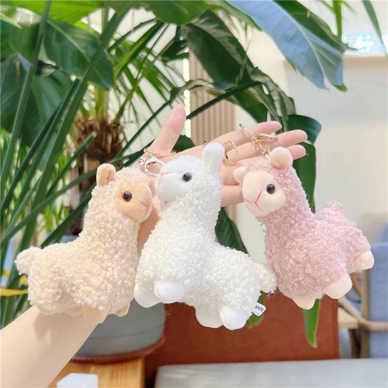 Cartoon Cute Alpaca Plush Pendant Creative Kawaii Doll Keychain Fashion Student Backpack Decoration Accessories Birthday GiftXJ250319