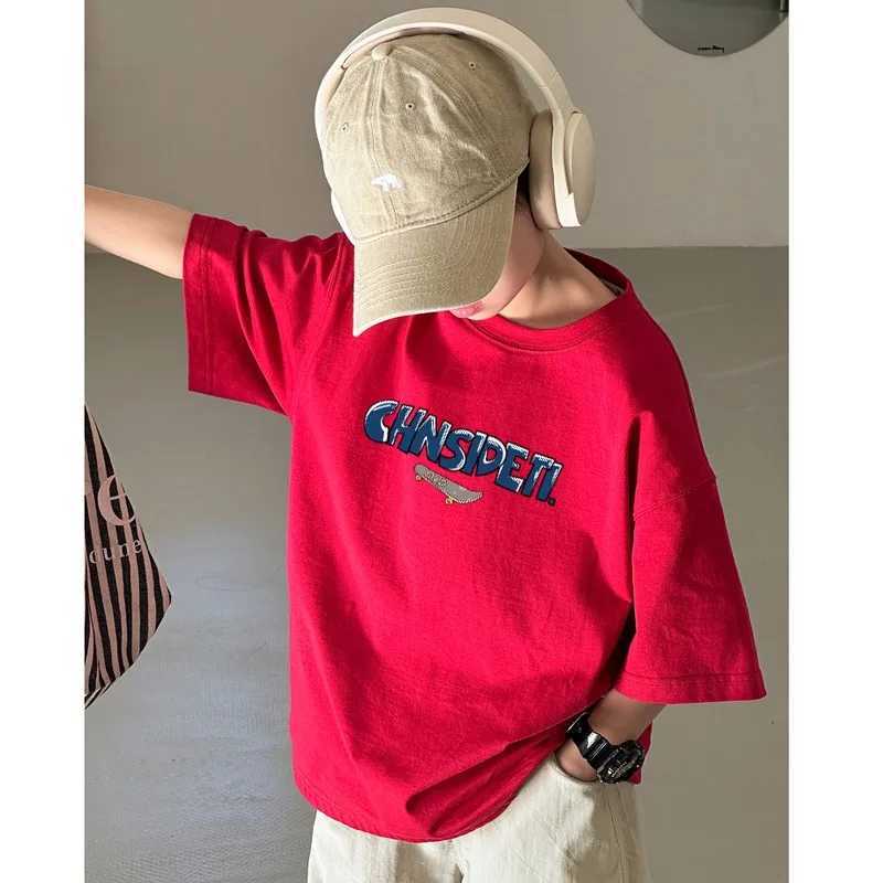 2024 Summer Childrens Clothing Street Clothing Fashion Cartoon Printed T-shirt 100% Cotton Top T-shirt Childrens Short Sleeve Boys and Girls ClothingT