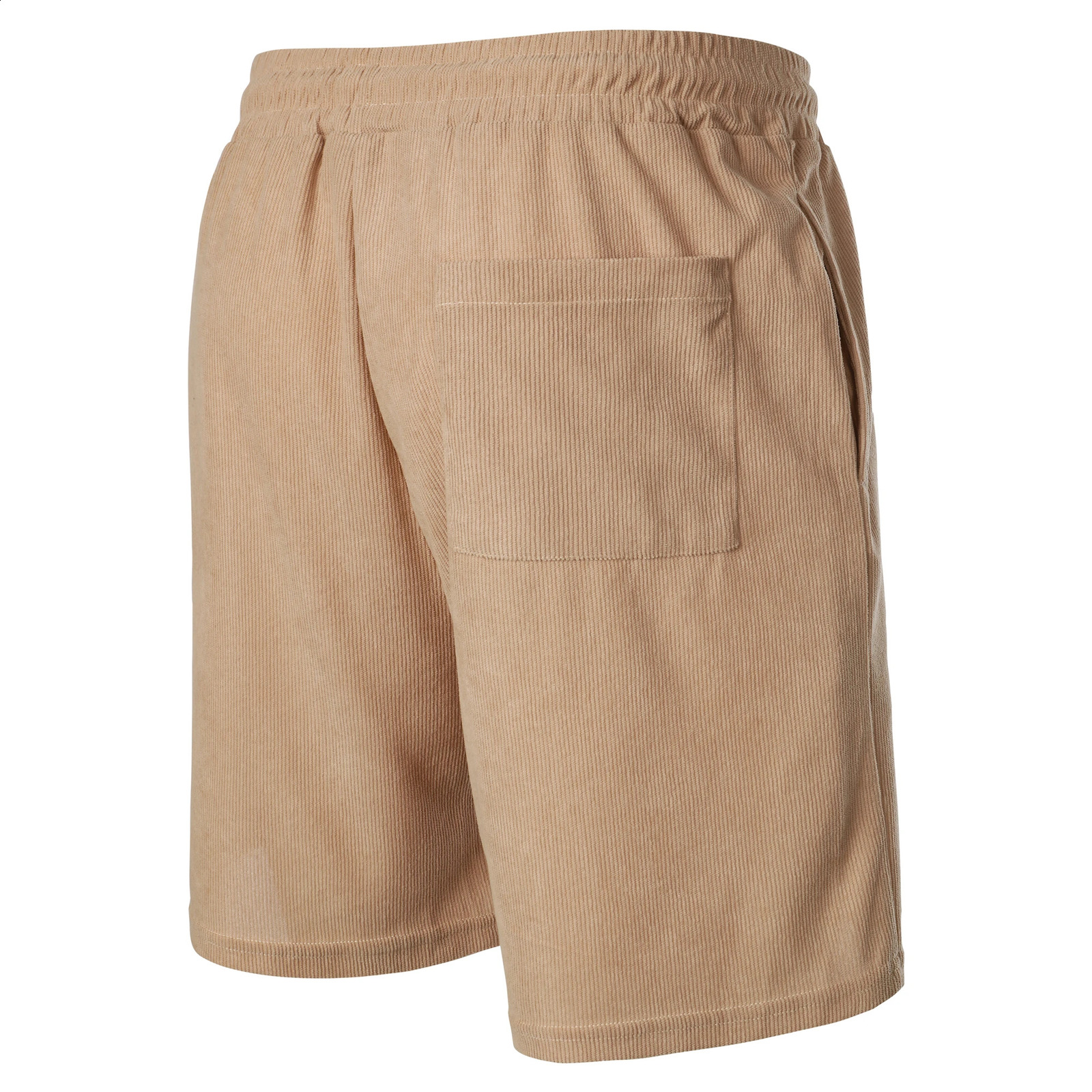 Summer solid color laceup sweatpants corduroy simple quarter shorts mens casual pants 250312