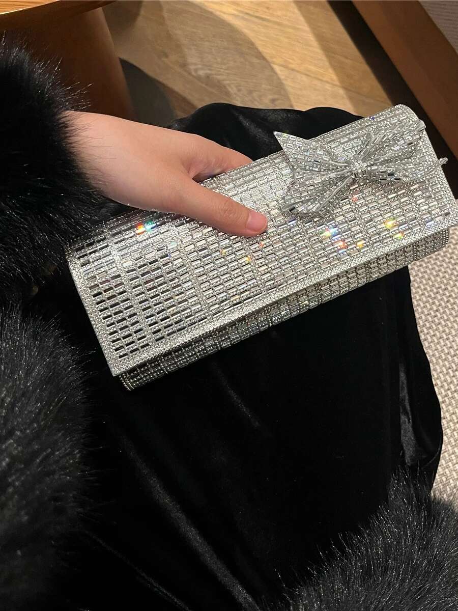 Fashion Shiny Evening Clutch For Women's Wedding Party Banquet Female Crystal Day Long Purse Chain Dia Shoulder Bag 2025