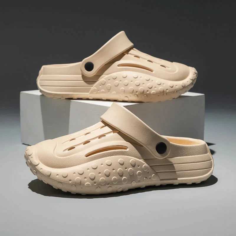 Cwarm summer mens slider unisex Eva breathable hollow hole shoes mens Fi sports shoes lightweight beach slider Y250320
