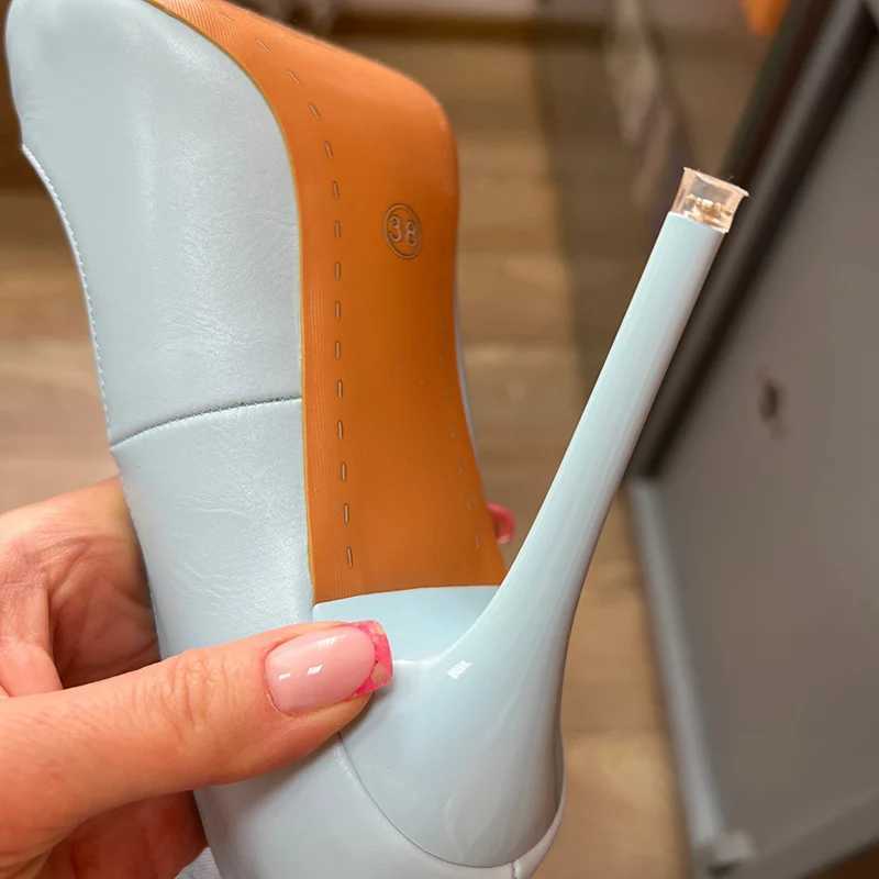 2023 Women 7.5cm 10.5cm High H Pumps Lady Wedding Bridal Scarpins Stripper Low H Plus Size Fetish Party Blue Shoes Y250319