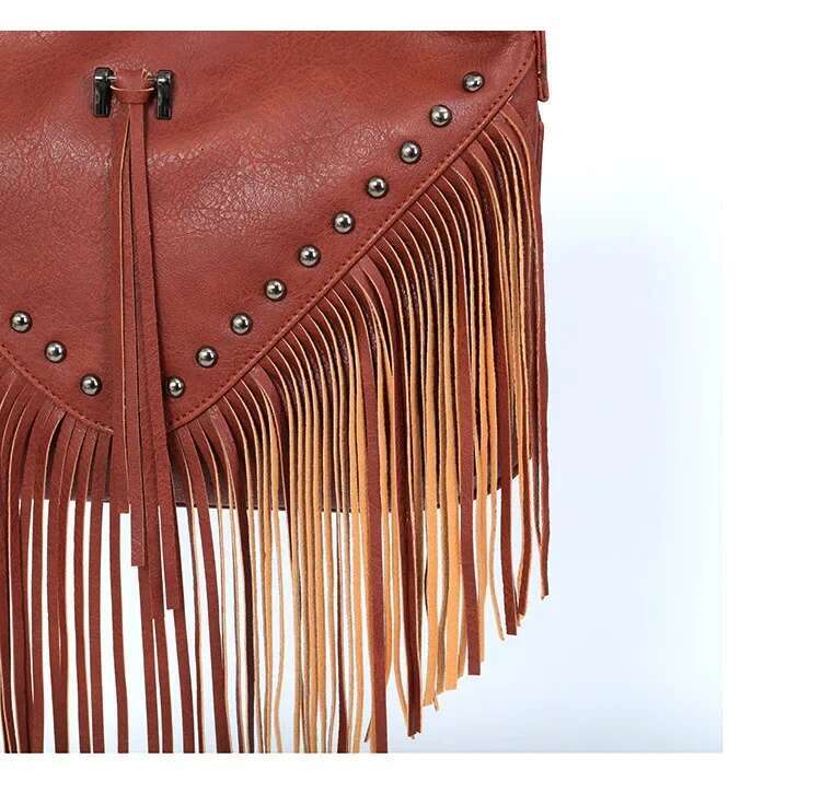 Brand Design Rivet Women Messenger Tassel Fringe Women's Shoulder Bags Handbag Travel Female Crossbody Bag Ladies Clutches