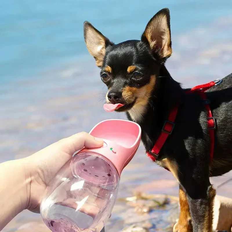 Personalized dog portable dog water bottle bowl outdoor walking puppy pet travel water bottle cat beverage bowl Y250319