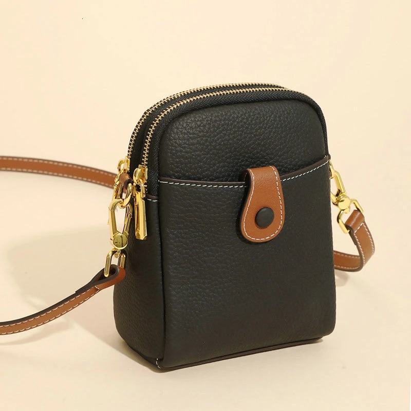 100% Genuine Leather Shoulder Crossbody Bag For Women Solid Color Cow Leather Ladies Handbags Fashion Female Messenger Bags 250314
