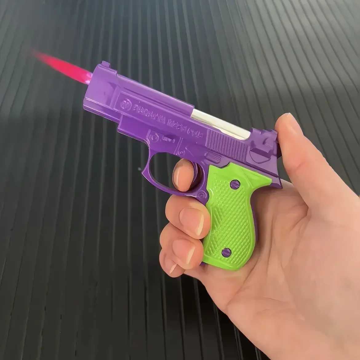 New windproof portable inflatable cigarette lighter spray colored flame gun torch butane cigarette lighter accessories smoking gift M250320