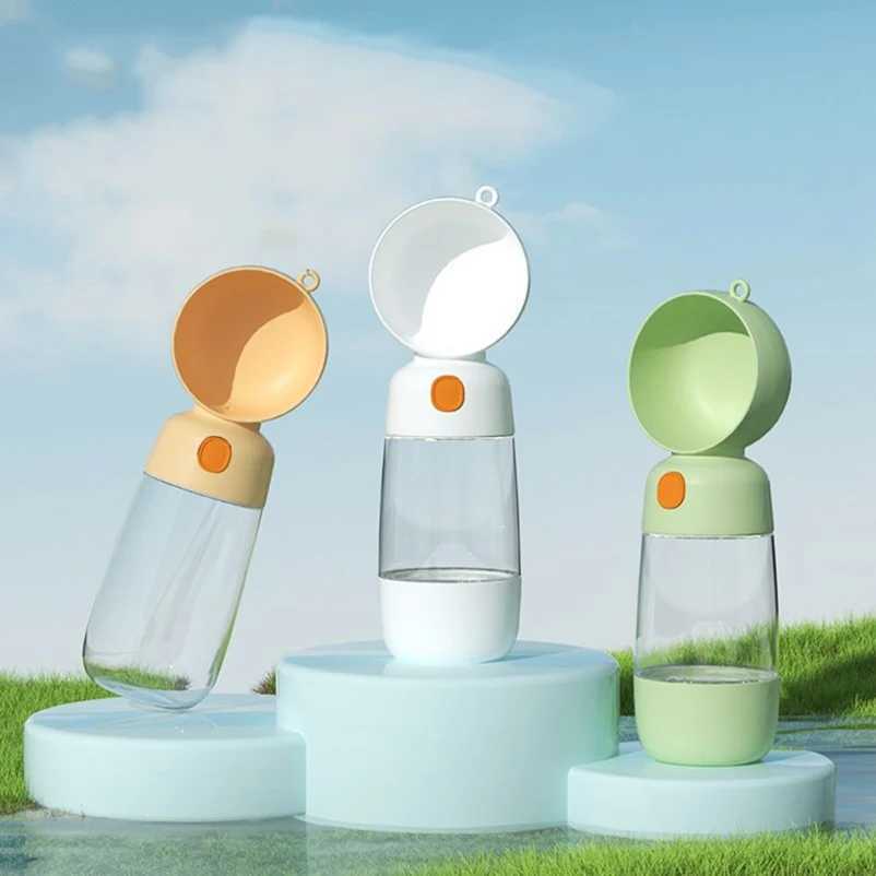 2 in 1 Portable Food Grade Material Dog Cat Travel Pet Water Cup Bottle with Food Dispenser Y250319