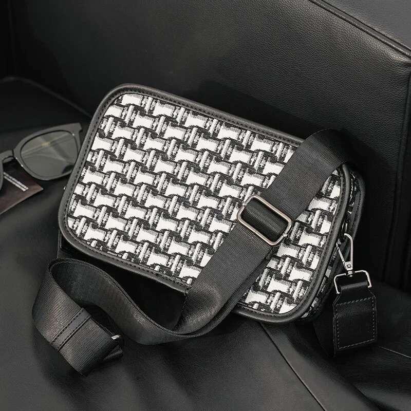 Fashion Men's Bag Jacquard Canvas Shoulder Messenger For Men Brand Designer Square Handbag Mens Sg Bags