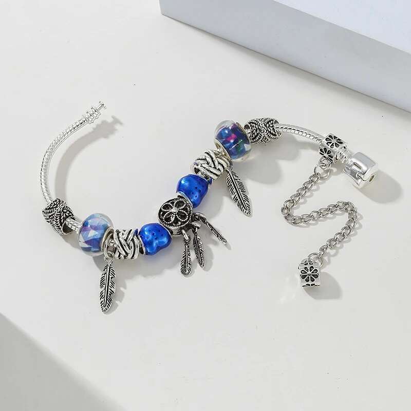 Dropshipping High Quality Silver Plated Charm Bracelet,DIY Fine Beads Charm Suitable Brand Bracelet For Women Men Jewelry Gift