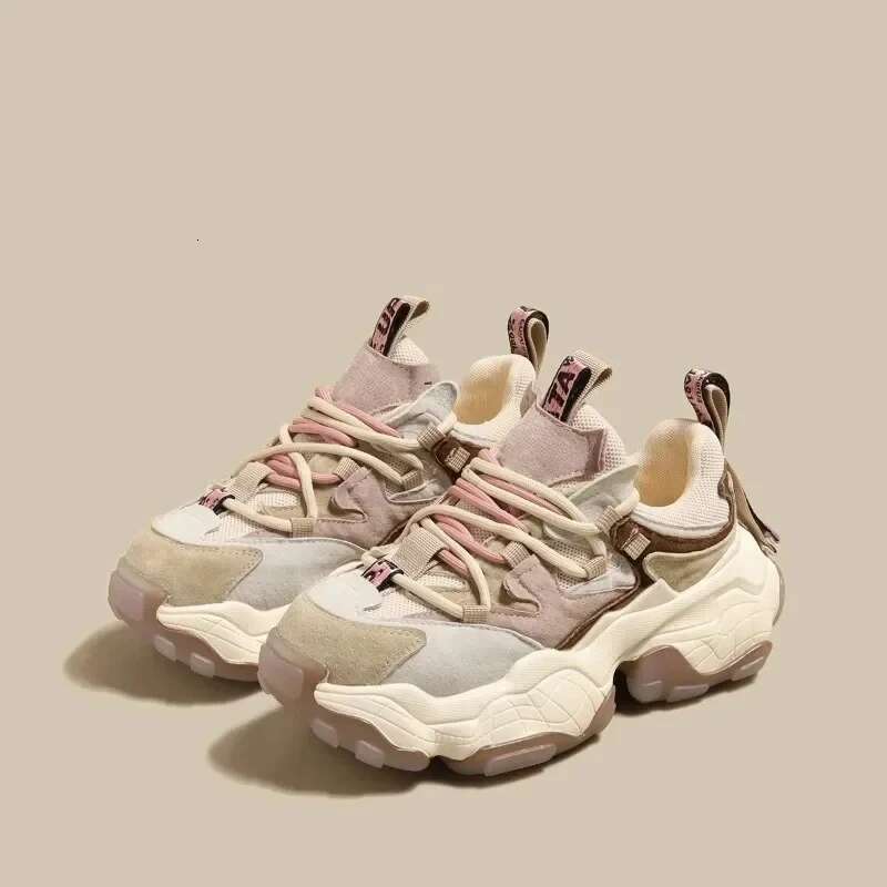 2025 With Box Designer shoes sneakers Women's leather sneakers on thick sole