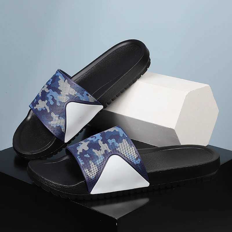 Mens slippers indoor and outdoor street beach style text couple style Plus size 46 47 48 49 N-Slip soft light summer Fi Y250320