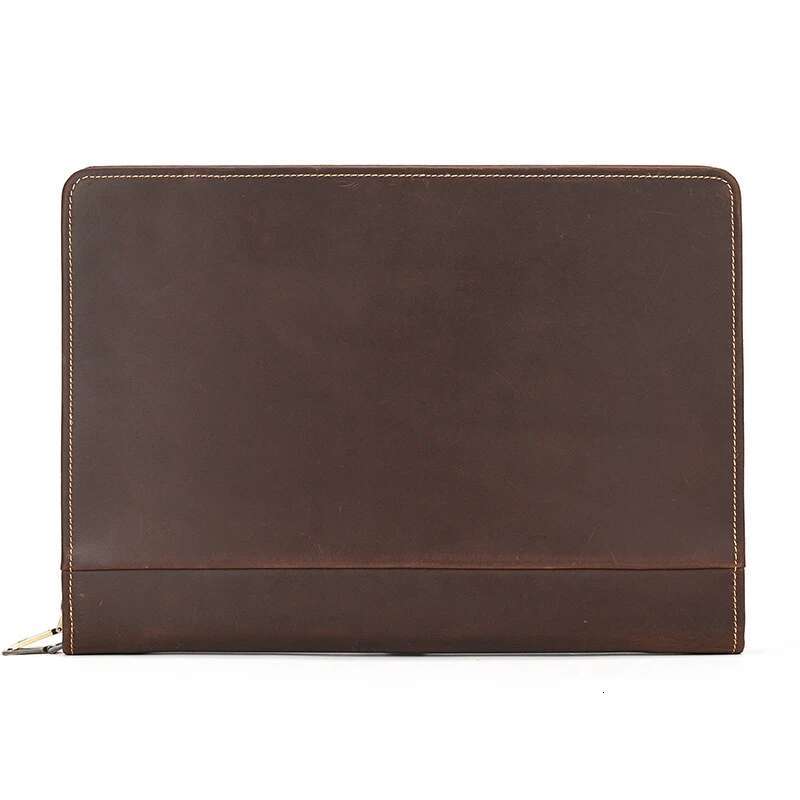 Luufan Mens Clutch For A4 Files Genuine Leather Zip Around Document Bag Ipad Case Cowhide Man Business Handbag Phone Bag