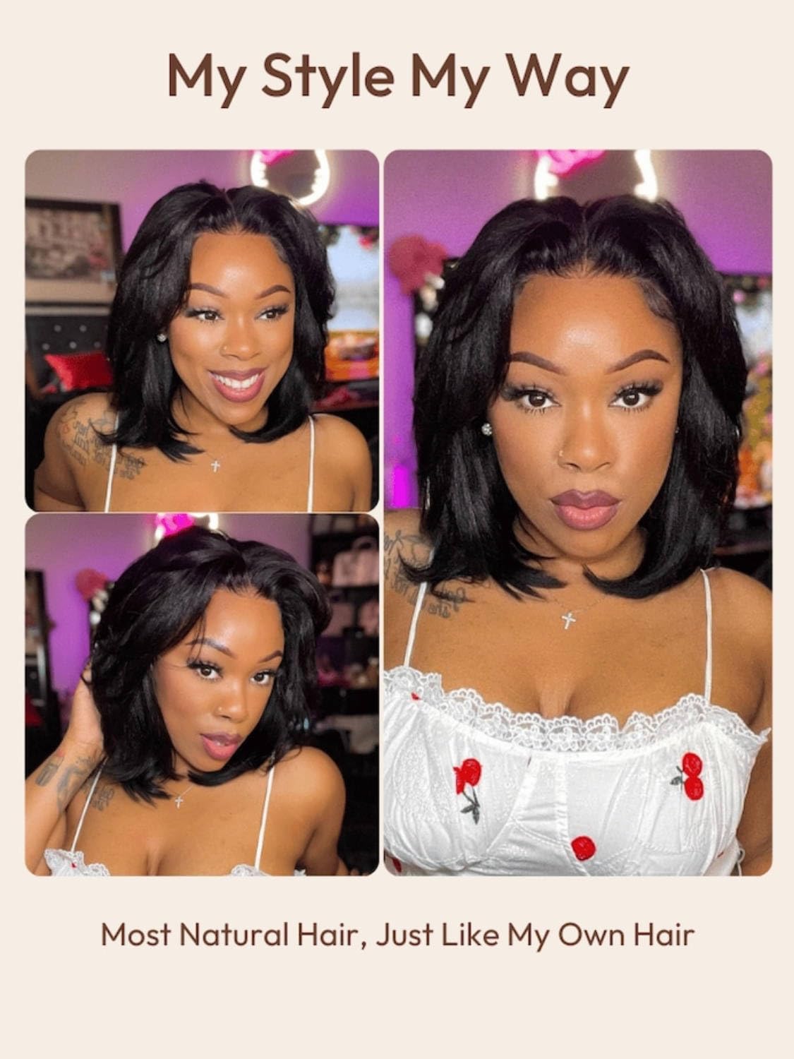 Yaki Straight Glueless Bob Wig Human Hair 5X5 Bye Bye Knots Wear and Go Wig Pre Cut Lace Closure Wig Pre Plucked Easy Install No Skill Needed 150% Den