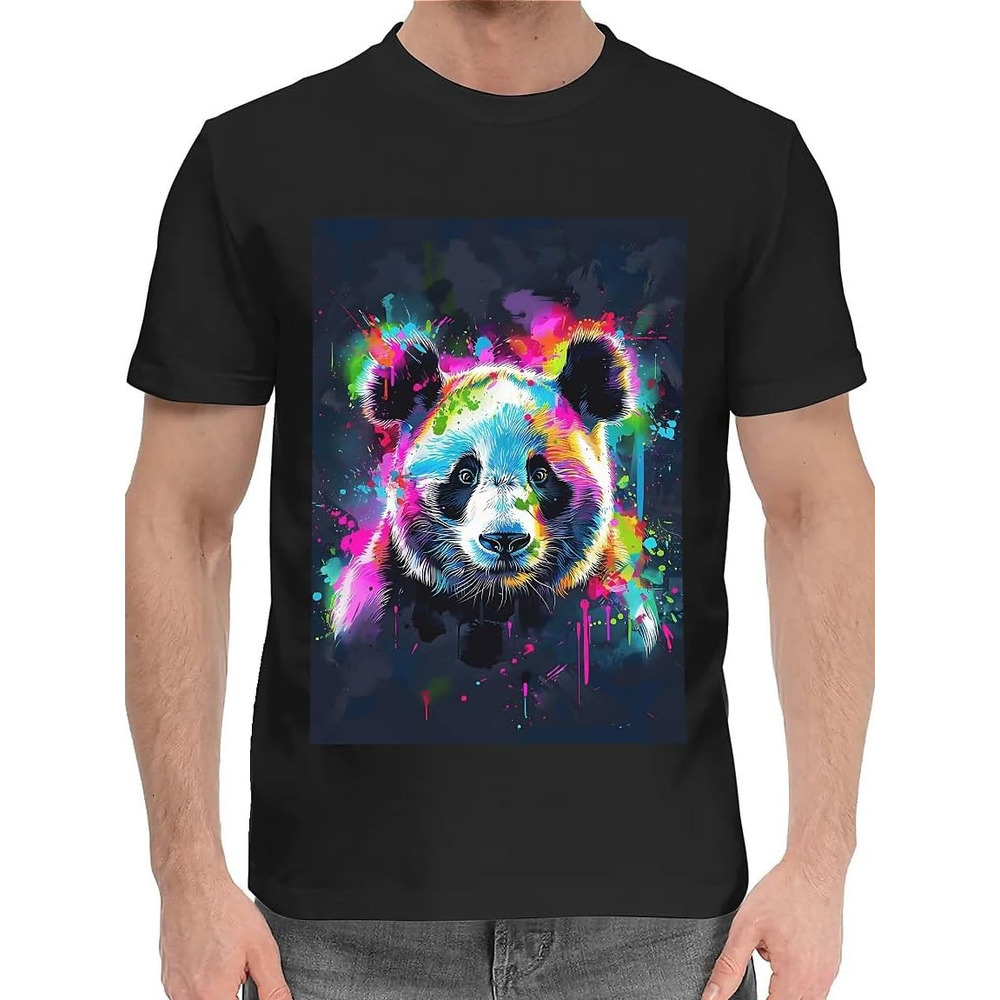 T shirt for Mens Mens Novelty T-Shirts Graphic 2D Print Summer Short Sleeve Colorful Panda Shirts Tshirt Graphic Tee Casual Tops Clothes Short sleeve
