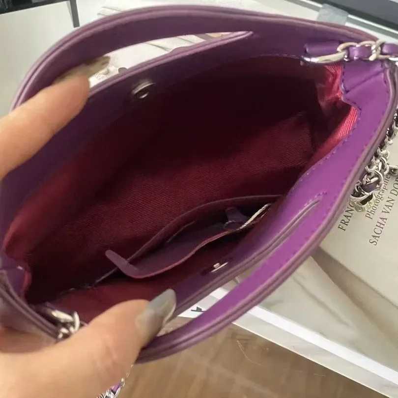 New high-end Feeltweek Styleargyll chain ten font small bag leather womens fashionable Versatile mobile handbag Y250319
