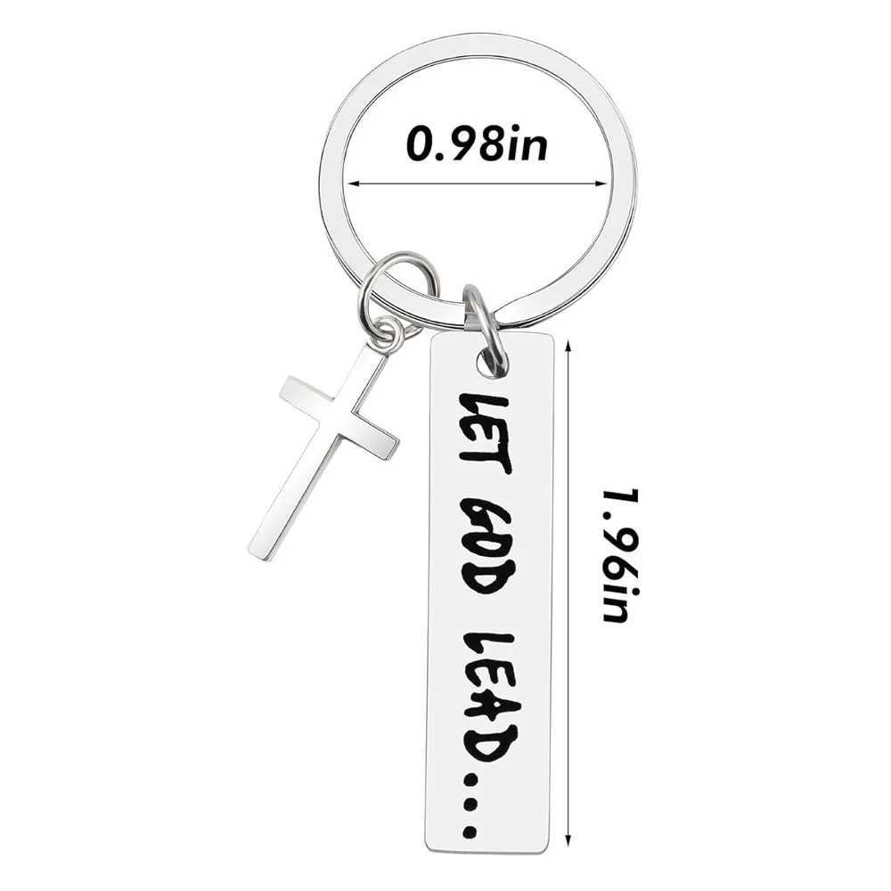 Womens cross keychain inspiring Christian men and women let God lead the keychain used for car keys backpacks wallets religious baptism of faithXJ2503
