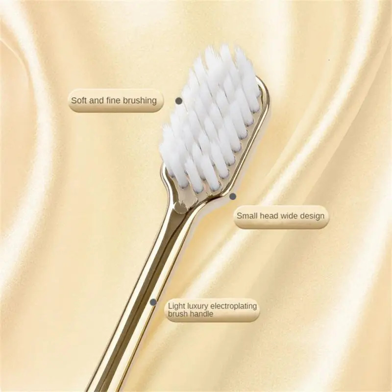 Soft Toothbrush Men Women Adult Tooth Brush Gold Silver Brushes Elegance Gentle Toothbrushes Drop 250320