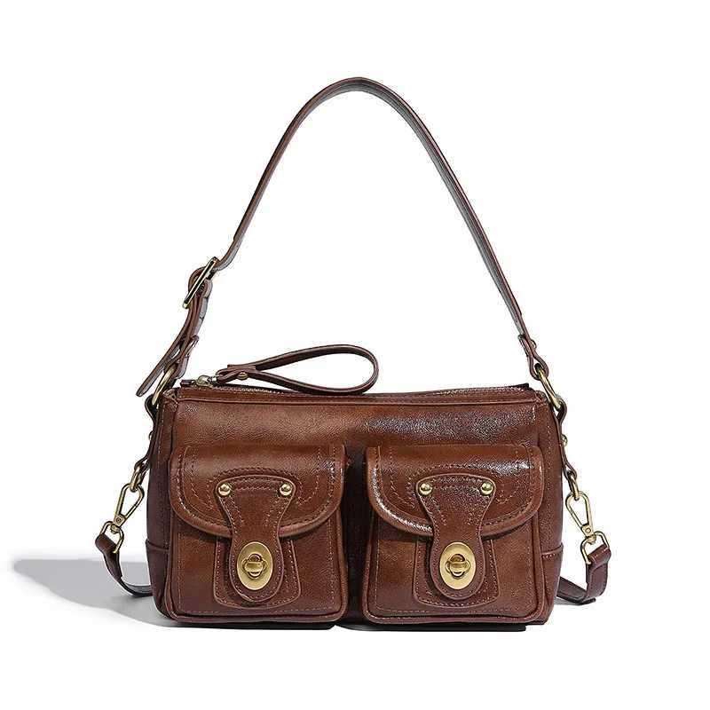 Korean style fashion Versatile womens handbag retro niche design sexy shoulder bag Y250319