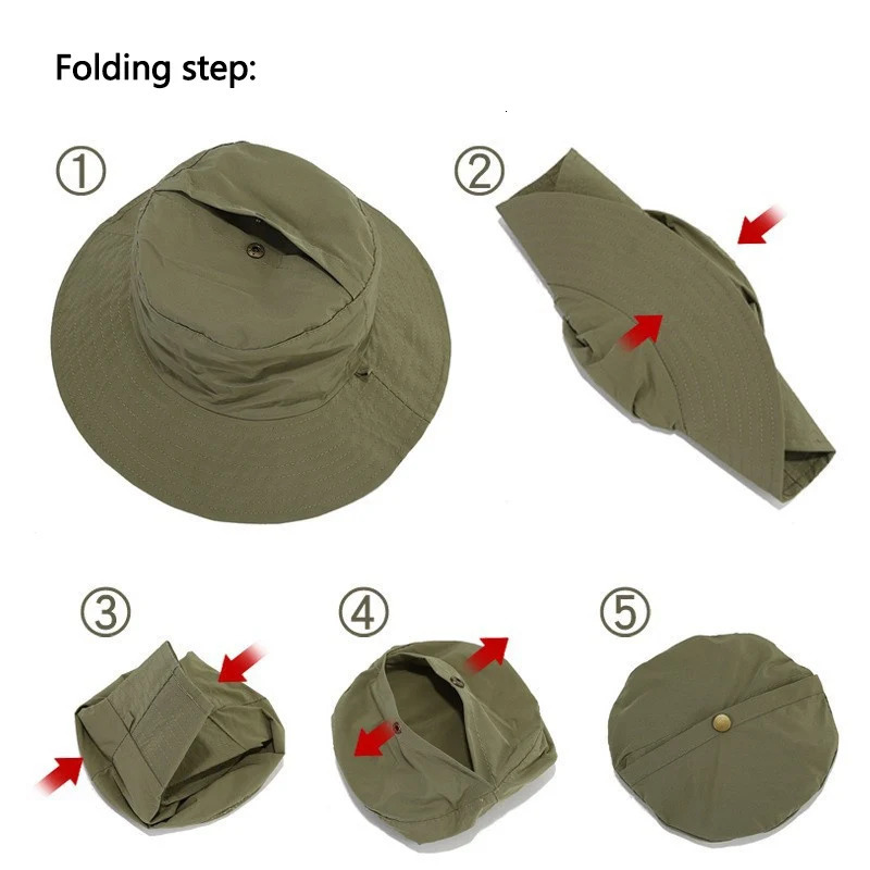 Quick Drying Fisherman Caps Women Men Outdoor Sun Anti-UV Protection Panama Hats Waterproof Camping Foldable Bob Bucket Sunhats 250320