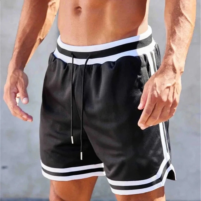 Mens doublelayer sports shorts with mesh for quick drying and loose training mens summer fitness jogging casual breathable 250319