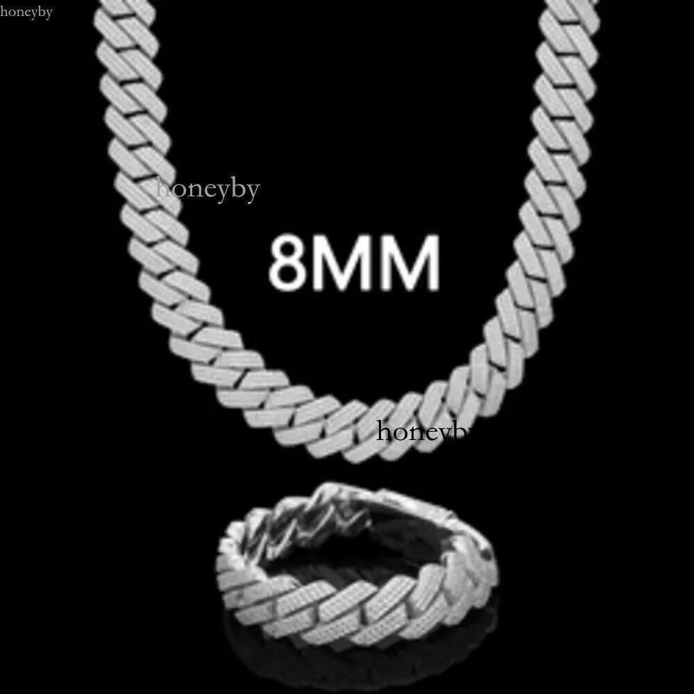 Wholesale 8MM 10mm 12mm 14mm Hip Hop Vvs Dia Necklace Bracelet Dropshipping Sier Iced Out Cuban k Moissanite Chain