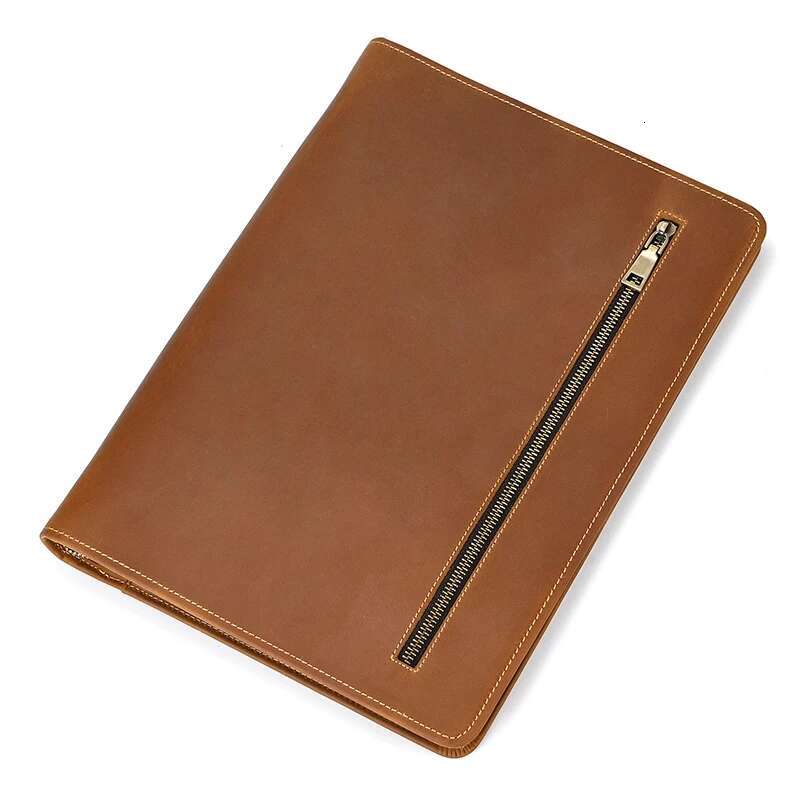 Crazy Horse Leather Ipad 12.9 " Laptop Computer Case Large Capacity Pad Cover Designer Men Clutch Bag