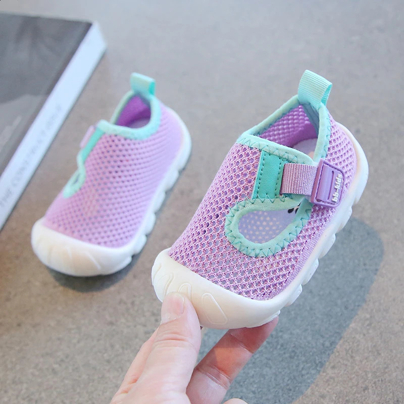 Toddler Girls Mesh Breathable Summer Sandals Non-Skid Baby Shoes 0-3Y Unisex Kids lightweight First Shoes-Suit for Fat feet 250319