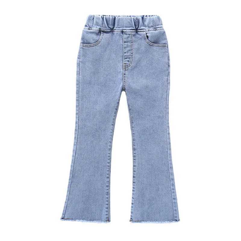 New Spring Summer Teens Girl Clothes Denim Jeans Fashion Patchwork Harajuku Tight flared Pant Child High Elastic Waist 12 yearsT250326